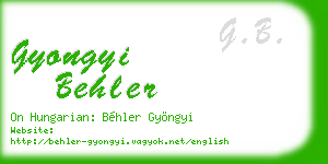 gyongyi behler business card